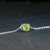 925 Sterling Silver Color Jewelry Natural Peridot White Gold Bracelet Bracelets 12