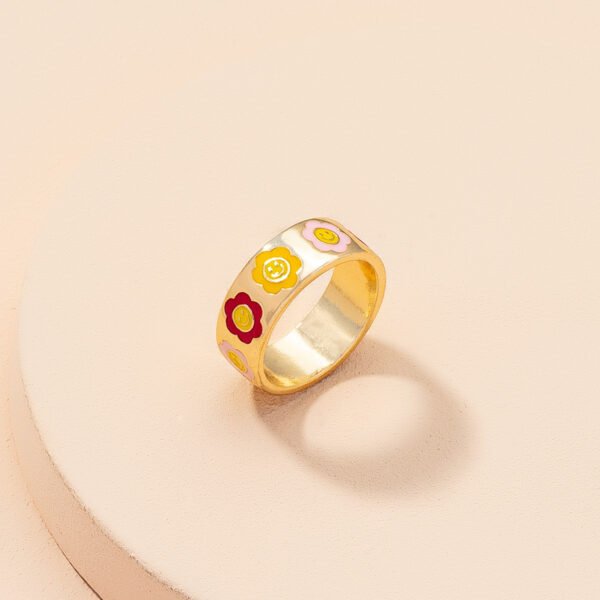 Fashion Flower Female Cute Fun Personality Street Shot Cold Wind Ring Rings 3