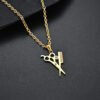 Creative Simple Scissors Comb Pendant Necklace Necklaces 15