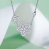 18K White Gold Graff Necklace Butterfly Elements Flowers Necklaces 13