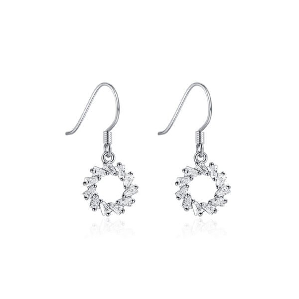 Sterling Silver S925 Circle Shape Earrings Earrings 4
