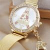 Simple Ladies Fashion Diamond-encrusted Steel Band Casual Gold Watch watches 12 Simple Ladies Fashion Diamond-encrusted Steel Band Casual Gold Watch watches 12