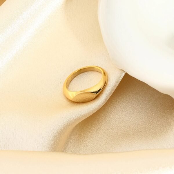 Women’s Light Luxury Trendy 18K Stainless Steel Gold-plated Ring Rings 7