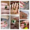 Gold Inlaid Green Zircon Ring With Jewelry Rings 12