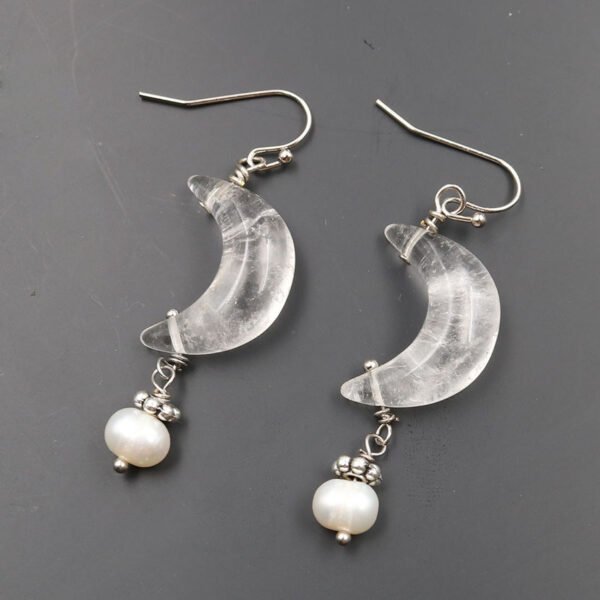 Natural Tigereye Moon Earrings Fashion OL Pearl Earrings AliExpress Amazon Sources Earrings 3
