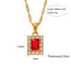 Ins Fashion Stainless Steel Square Zircon Pendant Necklace Necklaces 13