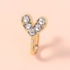 Gold rhinestone nose ring, mini crown rhinestone nose ring, piercing crown nose clip Rings 17