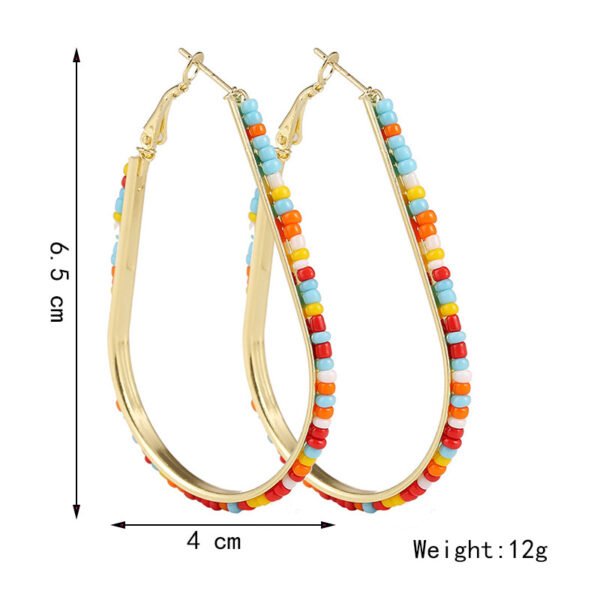 Geometric Handmade Rice Beads Heart Earrings Earrings 9