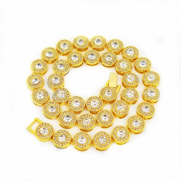 Double Gold Chain Full Diamond Hip Hop Rap Hip Hop Necklace Necklaces 10