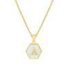 New 18K Gold Hexagonal Shell Letter Necklace Women Necklaces 22