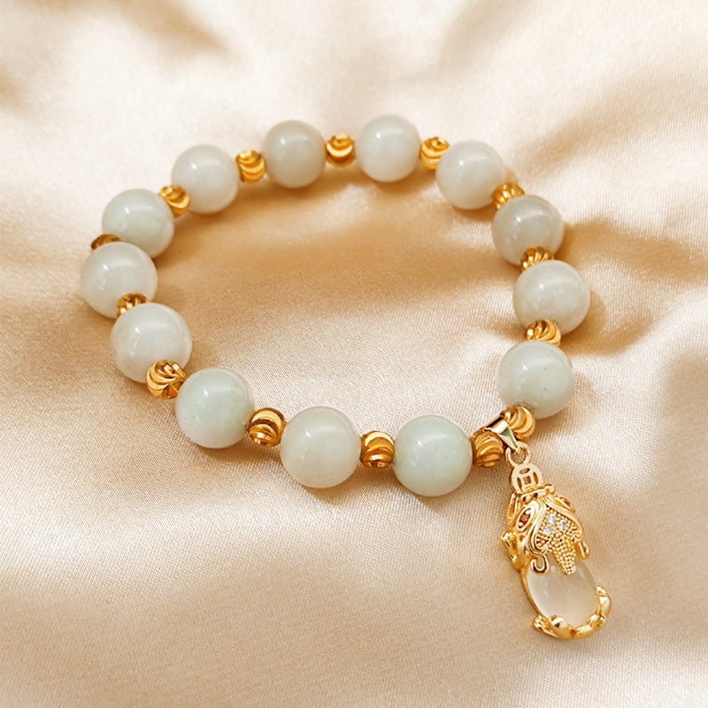 18K Copper Gold-plated Bead Chalcedony Bracelet Bracelets 2