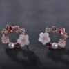 Girly Heart Pearl Bow Knot Wreath Ears Earrings 10