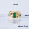 Gold Inlaid Green Zircon Ring With Jewelry Rings 9