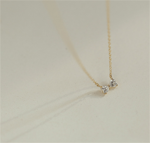 925 Sterling Silver Plated 14K Yellow Gold Heart Pendant Necklace Necklaces 7