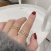 Double Layer Temperament 14k Gold Plated Ring Chain Ring Rings 20