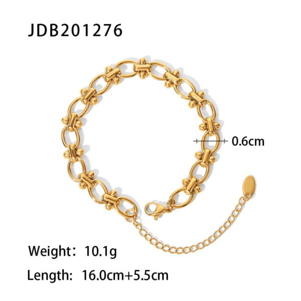 Fashionable And Versatile Gold-plated Stainless Steel Bracelets With Zirconia Bracelets 7