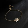 Dripping Zircon Elephant Charm Gold Bracelet Pull Adjustable Necklaces 10