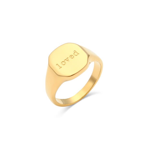 18K Gold Plated Jewelry With English Letter Ring Rings 7