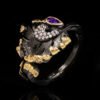 Ring Female Black Gold Purple Zircon Rings 10 Ring Female Black Gold Purple Zircon Rings 10