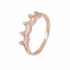 18K Gold Crown Ring Women’s Rose Gold Diamond Ring Rings 9