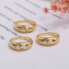 Geometric Pattern Copper Plated Real Gold All-match Ring Rings 12