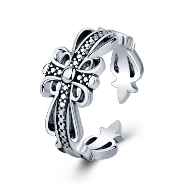 New Thai Silver Ring Crow Star Ring Female Luo Heart Ring Retro Jewelry Rings 4