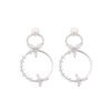 New 925 Sterling Silver Double Circle Pearl Drop Earrings For Women Fashion Elegant Gold Mosaic Zircon Earing Fashion Jewelry Earrings 14