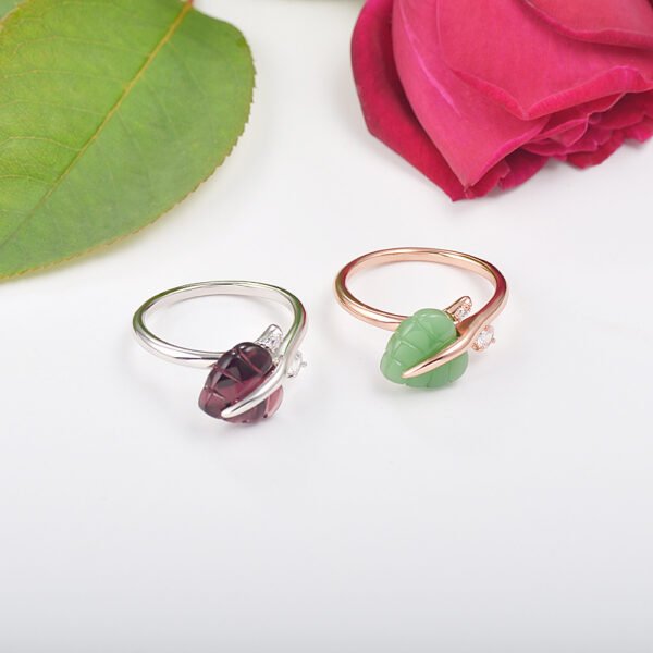 Temperament Heart-shaped Leaf Ring Female Elegant Bracelet Rings 6