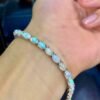 Silver Plated 18k Gold Inlaid Natural Dazzling Opal Bracelet Women Bracelets 8