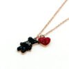 Cute Colorful Diamond Baby Bear Heart Shaped Clavicle Chain Necklaces 11