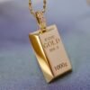 Au750 Gold Gold Bar Natural Diamond Pendant Necklace Necklaces 14