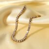 14K Gold Inlaid Zircon Stainless Steel Bracelet Bracelets 9