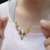 Origami Elk Horn Pendant Women’s Necklace BestSelling 17