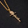 Gold Sunflower Faith Letter Cross Necklace Jewelry Necklaces 12