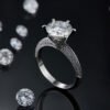S925 Silver Plated White Gold Moissanite Diamond Ring For Women Rings 8