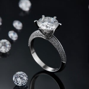S925 Silver Plated White Gold Moissanite Diamond Ring For Women Rings