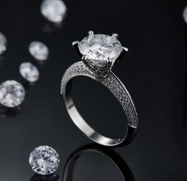 S925 Silver Plated White Gold Moissanite Diamond Ring For Women Rings 3