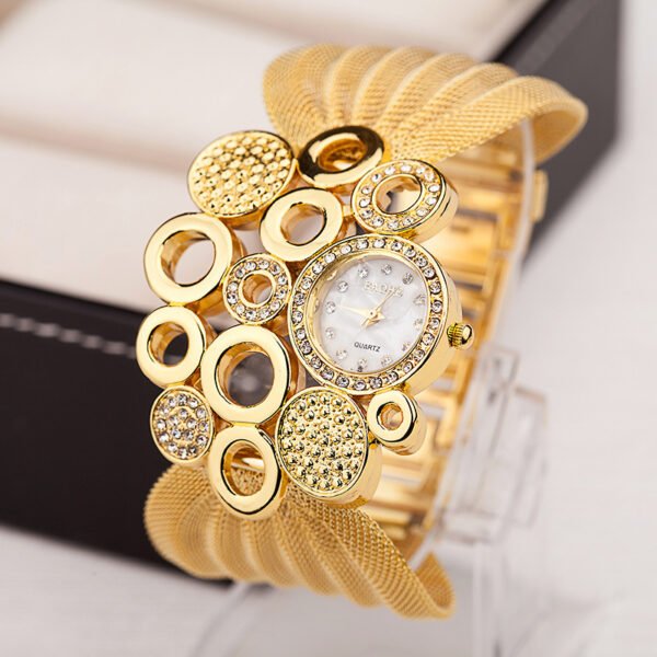 Factory Direct Sales, European And American Foreign Trade Mesh Belt Diamond Ladies Watch, Personalized Fashion Clothing Accessories Watch One Drop OurSpecialSelection 3