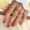 Christmas Rice Bead Ring 4 Pieces Set Rings 14