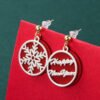 European And American New Christmas Series Asymmetric Christmas Tree Snowflake Earrings Earrings 11