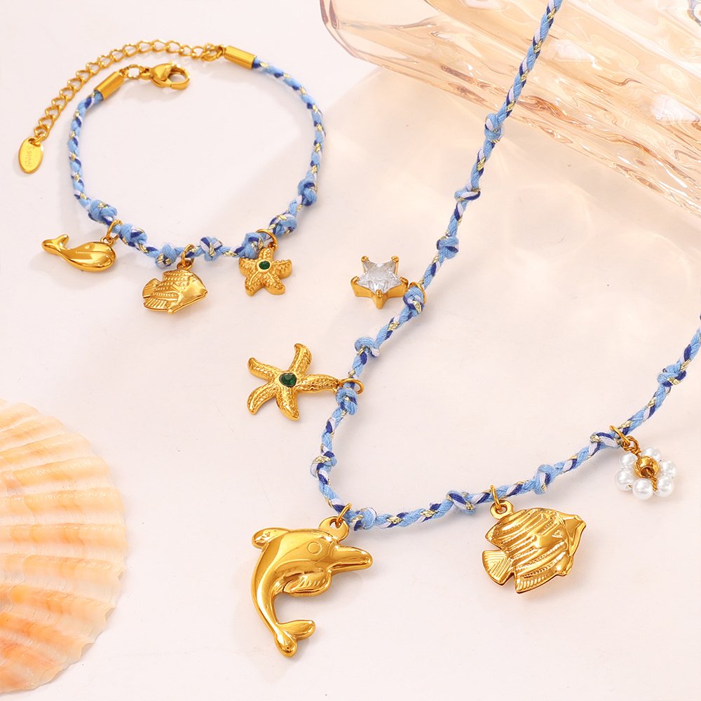 Ocean Starfish Dolphin Jewelry Set Accessories 12 Ocean Starfish Dolphin Jewelry Set Accessories 12