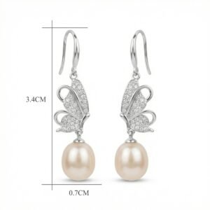 Butterfly Pearl Dangle Earrings Accessories