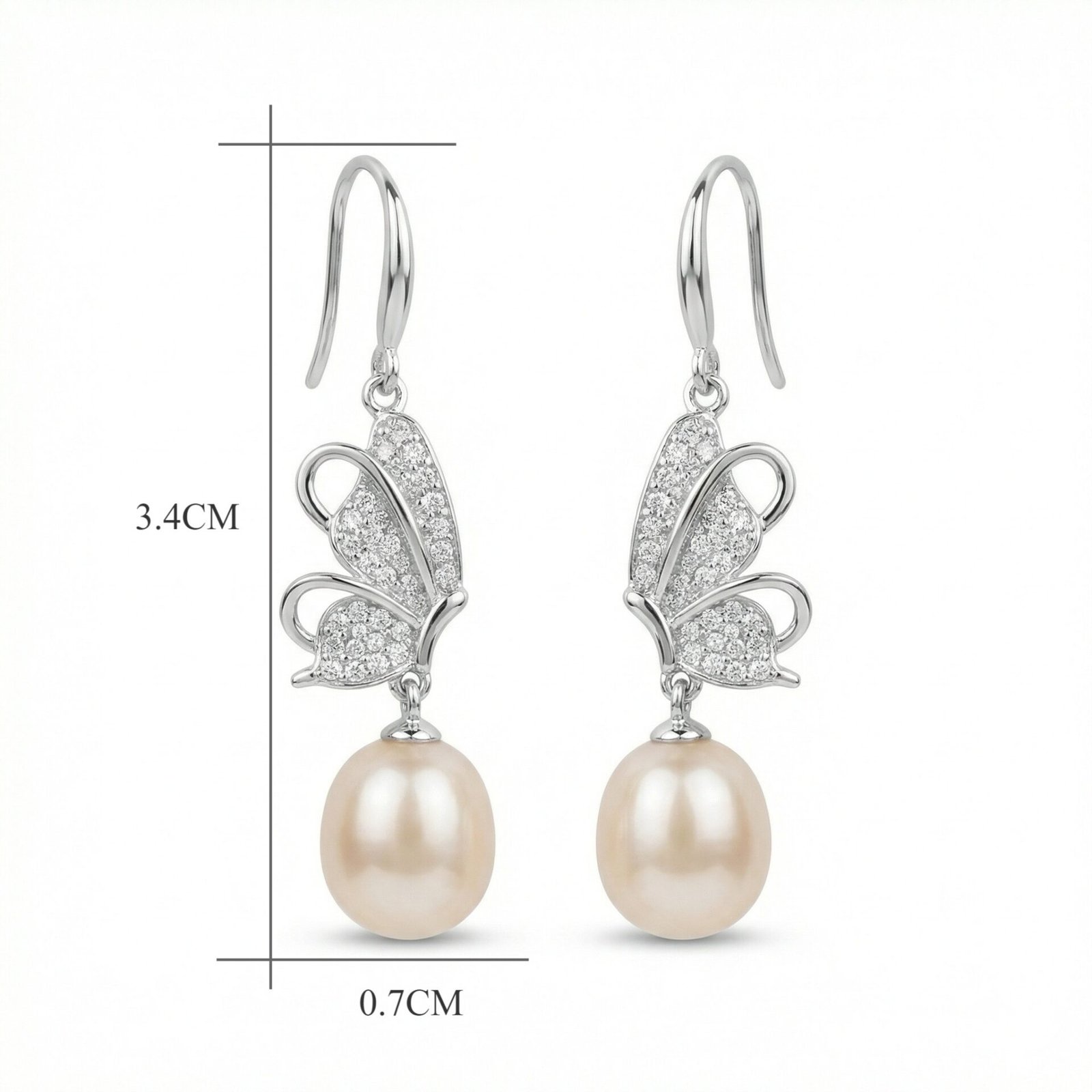 Butterfly Pearl Dangle Earrings Accessories 3 Butterfly Pearl Dangle Earrings Accessories 3