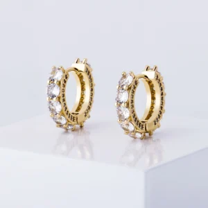 Crystal Huggie Hoop Earrings — Gold or Silver Earrings Crystal Huggie Hoop Earrings — Gold or Silver Earrings