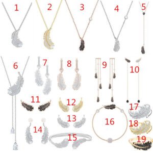 Feather Jewelry Set — Necklace, Bracelet & Earrings Bracelets