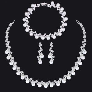 Rhinestone Pearl Jewelry Set Jewelry