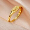 Gold Bee Signet Ring Jewelry 10