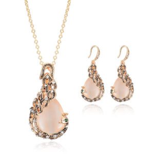 Peacock Opal Teardrop Necklace & Earrings Set Best Sellers