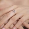 Silver S925 White Denier Oval Single Diamond Female Ring Simple New Arrivals 13