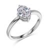 Silver S925 White Denier Oval Single Diamond Female Ring Simple New Arrivals 12